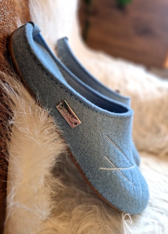 Haflinger Hausschuhe Everest Raya bleu Damen - Winzer Gesunde Schuhe