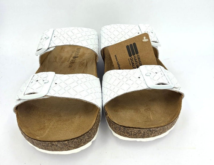 Haflinger Pantolette Bio Andrea weiß intreccio - Winzer Gesunde Schuhe