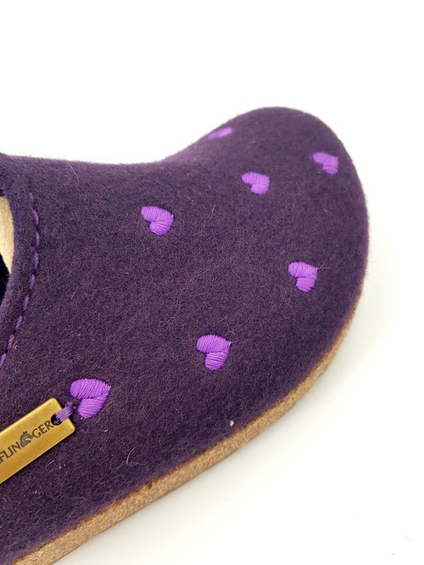 Haflinger Hausschuhe Grizzly Cuoricino Lavendel