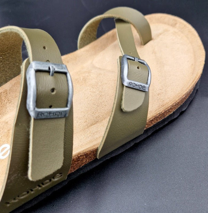 Rohde Zehentrenner Damen olive - Winzer Gesunde Schuhe