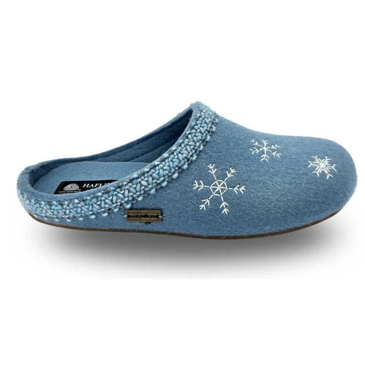 Haflinger Hausschuhe Everest Snowflake bleu - Winzer Gesunde Schuhe
