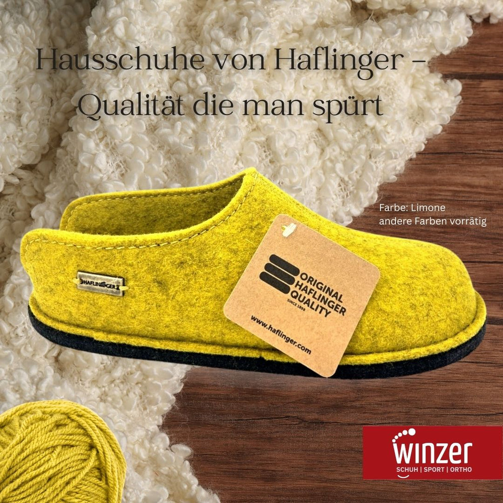 Haflinger Hausschuhe Flair Smily limone - Winzer Gesunde Schuhe