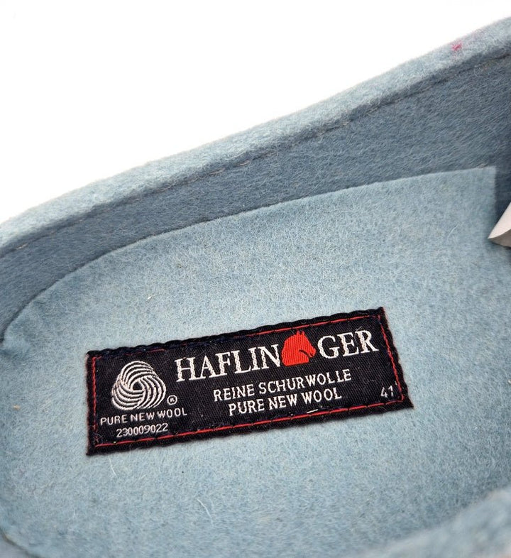 Haflinger Hausschuhe Grizzly Mariposa aquamarin - Winzer Gesunde Schuhe