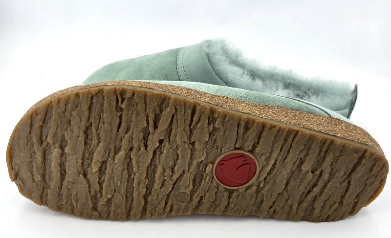 Haflinger Hausschuhe Lammfellclog Snowbird pfefferminz - Winzer Gesunde Schuhe
