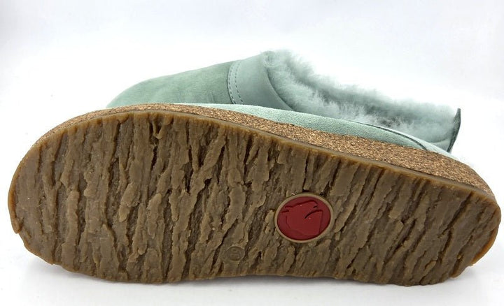 Haflinger Hausschuhe Lammfellclog Snowbird pfefferminz - Winzer Gesunde Schuhe