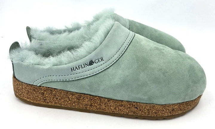 Haflinger Hausschuhe Lammfellclog Snowbird pfefferminz - Winzer Gesunde Schuhe
