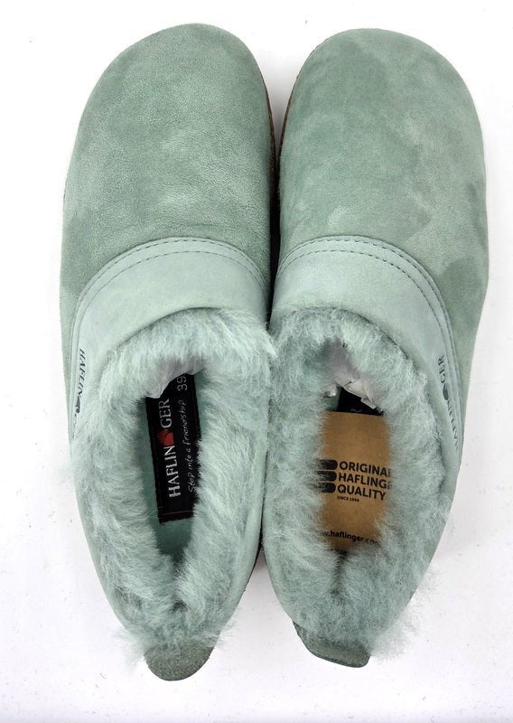 Haflinger Hausschuhe Lammfellclog Snowbird pfefferminz - Winzer Gesunde Schuhe
