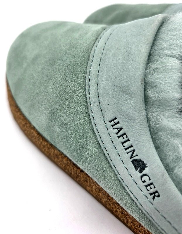 Haflinger Hausschuhe Lammfellclog Snowbird pfefferminz - Winzer Gesunde Schuhe